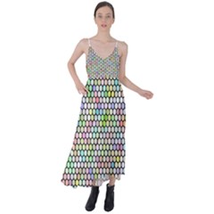 Honeycomb Art Pattern Design Background Tie Back Maxi Dress by Wegoenart