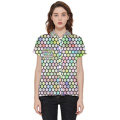 Honeycomb Art Pattern Design Background Short Sleeve Pocket Shirt by Wegoenart