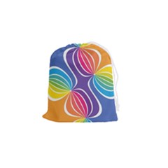 Illustration Abstract Background Pattern Rainbow Color Drawstring Pouch (small) by Wegoenart