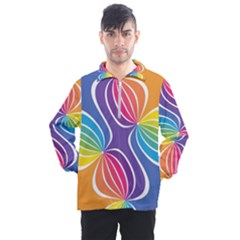 Illustration Abstract Background Pattern Rainbow Color Men s Half Zip Pullover by Wegoenart