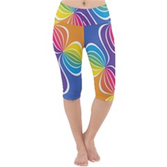 Illustration Abstract Background Pattern Rainbow Color Lightweight Velour Cropped Yoga Leggings by Wegoenart