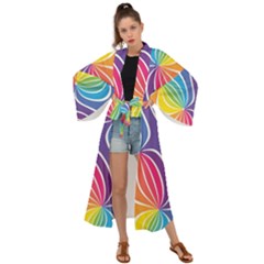 Illustration Abstract Background Pattern Rainbow Color Maxi Kimono by Wegoenart