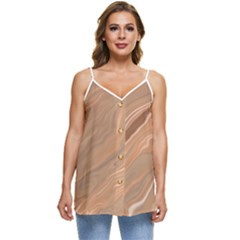 Abstract Marble Effect Earth Stone Texture Casual Spaghetti Strap Chiffon Top by Wegoenart