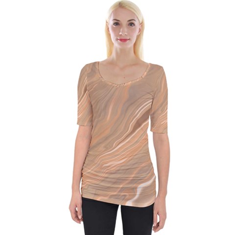 Abstract Marble Effect Earth Stone Texture Wide Neckline Tee by Wegoenart