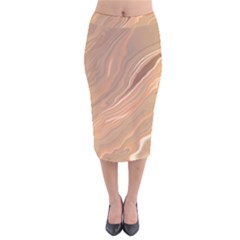 Abstract Marble Effect Earth Stone Texture Velvet Midi Pencil Skirt by Wegoenart