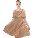 Abstract Marble Effect Earth Stone Texture Cut Out Shoulders Chiffon Dress View1