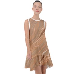 Abstract Marble Effect Earth Stone Texture Frill Swing Dress by Wegoenart