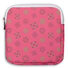 Pink Art Pattern Design Geometric Mini Square Pouch by Wegoenart