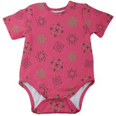 Pink Art Pattern Design Geometric Baby Short Sleeve Onesie Bodysuit