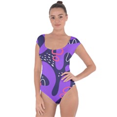 Abstract Background Shape Shapes Short Sleeve Leotard  by Wegoenart