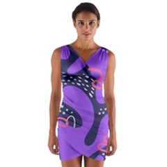 Abstract Background Shape Shapes Wrap Front Bodycon Dress by Wegoenart