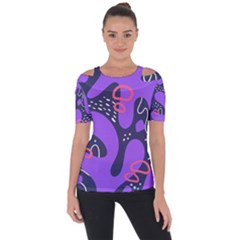 Abstract Background Shape Shapes Shoulder Cut Out Short Sleeve Top by Wegoenart