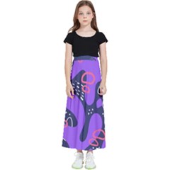 Abstract Background Shape Shapes Kids  Flared Maxi Skirt by Wegoenart