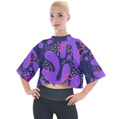 Abstract Background Shape Shapes Mock Neck Tee by Wegoenart