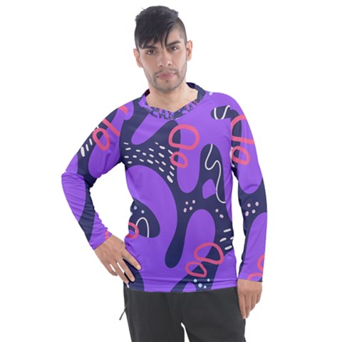 Abstract Background Shape Shapes Men s Pique Long Sleeve Tee by Wegoenart