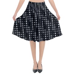 Illustration  Dots Dot Geometric Pattern Digital Art Flared Midi Skirt by Wegoenart