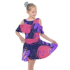 Illustration Abstract Background Shape Kids  Shoulder Cutout Chiffon Dress by Wegoenart