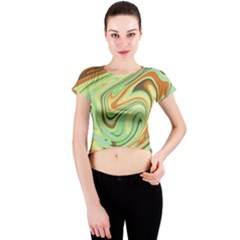 Art Background Abstract Pattern Texture Crew Neck Crop Top by Wegoenart