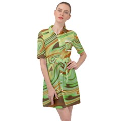 Art Background Abstract Pattern Texture Belted Shirt Dress by Wegoenart