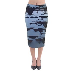 Illustration Background Pattern Modernart Velvet Midi Pencil Skirt by Wegoenart