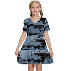 Illustration Background Pattern Modernart Kids  Short Sleeve Tiered Mini Dress