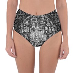 Black White Background Burnout Template Doodle Reversible High-waist Bikini Bottoms by Wegoenart