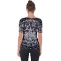 Black White Background Burnout Template Doodle Shoulder Cut Out Short Sleeve Top View2