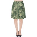 Green Leaves Camouflage Pattern Velvet High Waist Skirt View1