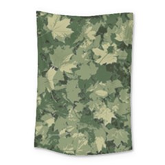 Green Leaves Camouflage Pattern Small Tapestry by Wegoenart