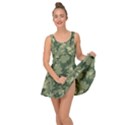 Green Leaves Camouflage Pattern Inside Out Casual Dress View1