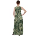 Green Leaves Camouflage Pattern Empire Waist Velour Maxi Dress View2