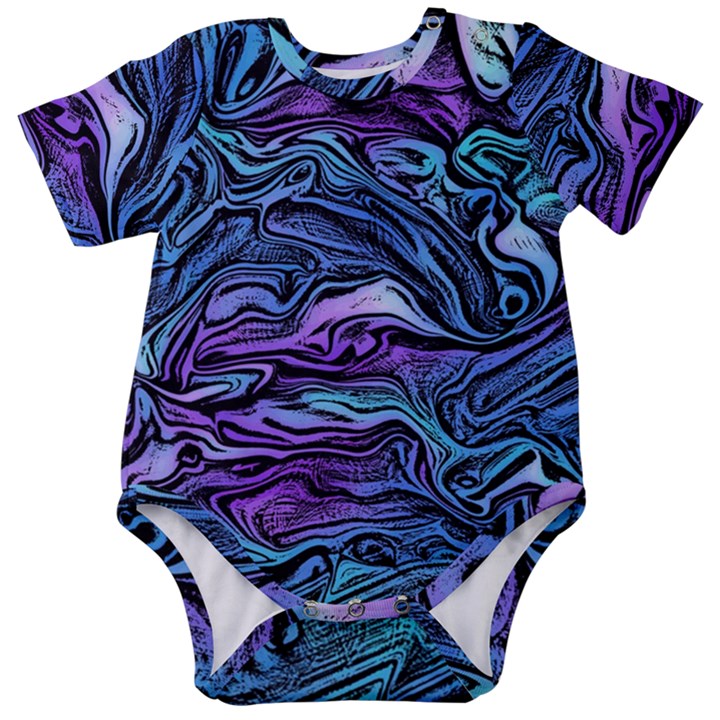 Illustration Abstract Waves Background Texture Baby Short Sleeve Onesie Bodysuit