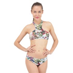 Art Creativity Painting Abstract High Neck Bikini Set by Wegoenart