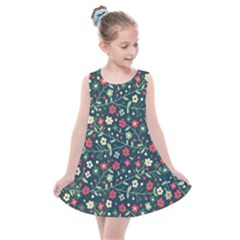 Flowering-branches-seamless-pattern Kids  Summer Dress by Zezheshop