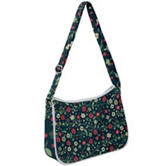 Flowering-branches-seamless-pattern Zip Up Shoulder Bag by Zezheshop