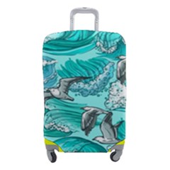 Sea Waves Seamless Pattern Luggage Cover (small) by Wegoenart