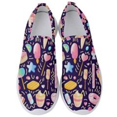 Cute-seamless-pattern-with-colorful-sweets-cakes-lollipops Men s Slip On Sneakers by Wegoenart