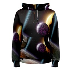 Planets In Space Women s Pullover Hoodie