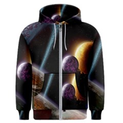 Planets In Space Men s Zipper Hoodie