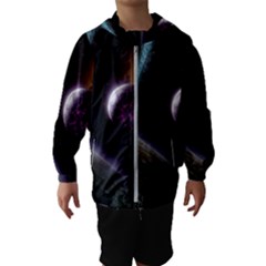 Planets In Space Kids  Hooded Windbreaker