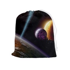 Planets In Space Drawstring Pouch (xl) by Sapixe