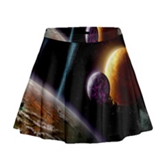 Planets In Space Mini Flare Skirt by Sapixe