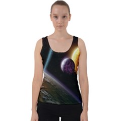 Planets In Space Velvet Tank Top by Sapixe