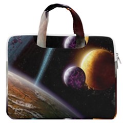 Planets In Space Macbook Pro 13  Double Pocket Laptop Bag by Sapixe