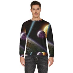 Planets In Space Men s Fleece Sweatshirt