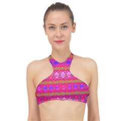 Pink Mirrors High Neck Bikini Top