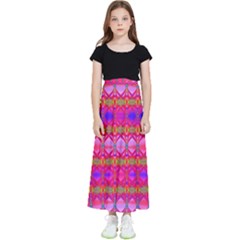 Pink Mirrors Kids  Flared Maxi Skirt by Thespacecampers