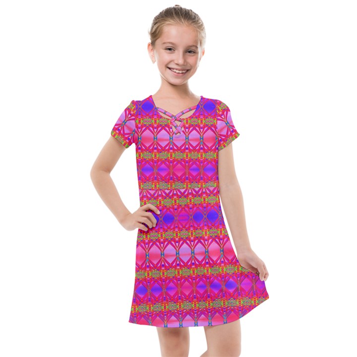 Pink Mirrors Kids  Cross Web Dress