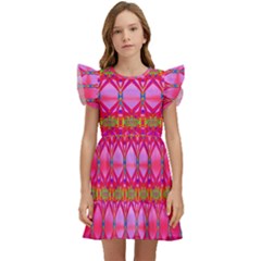 Pink Mirrors Kids  Winged Sleeve Dress by Thespacecampers