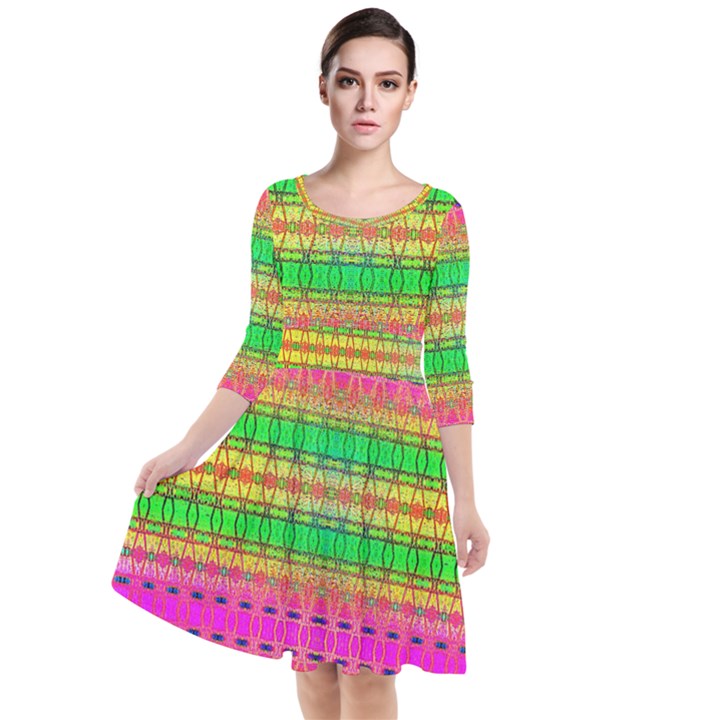 Peace And Love Quarter Sleeve Waist Band Dress